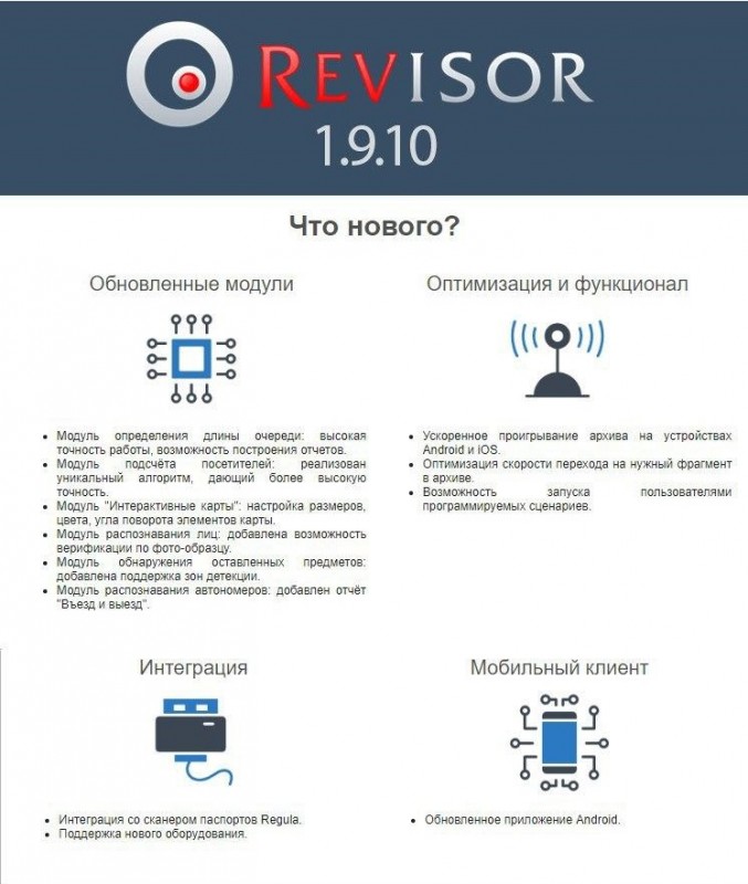 Новая версия программного обеспечения для IP камер Revisor VMS 1.9.10